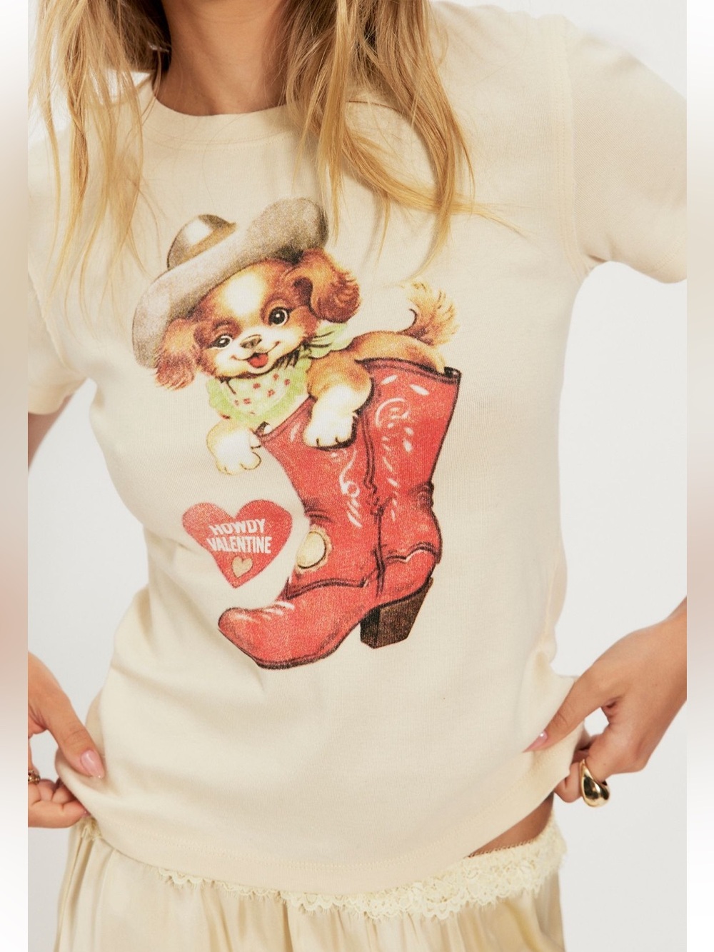 Free People Ragabond Stealing Hearts Baby Tee